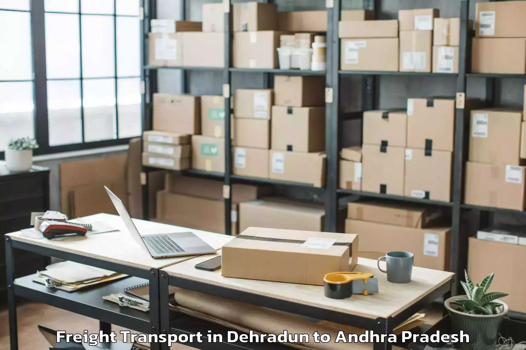 Leading Dehradun to Veligandla Freight Transport Provider